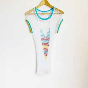 glass bead net heart top